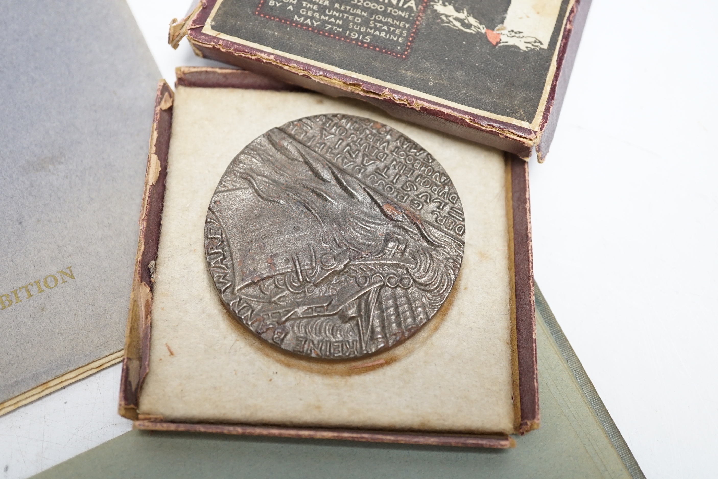 A collection of books and folders relating to naval vessels and ocean liners, including the raid on Zeebrugge, Wylies, marine painting, the launch of the Mauritania, the launch of the Queen Mary, the launch of the Queen